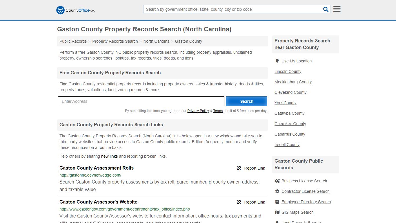 Gaston County Property Records Search (North Carolina) - County Office