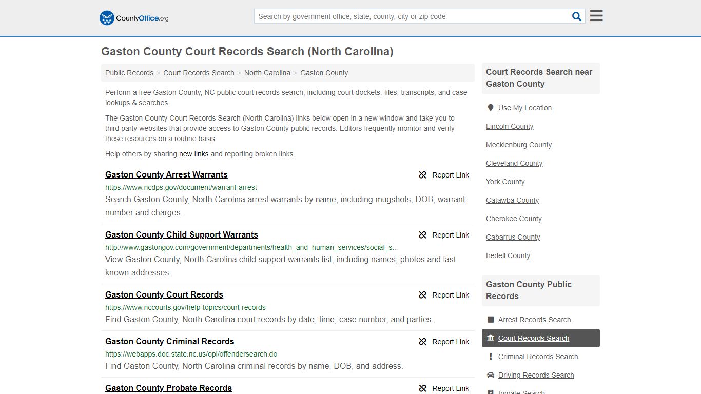 Gaston County Court Records Search (North Carolina) - County Office