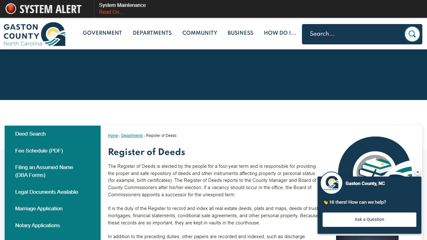 Register of Deeds | Gaston County, NC