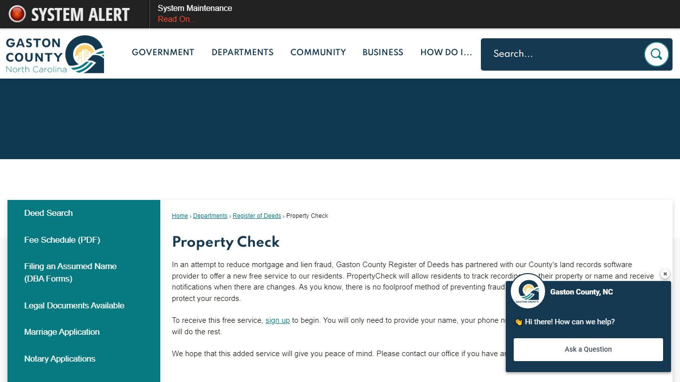 Property Check | Gaston County, NC